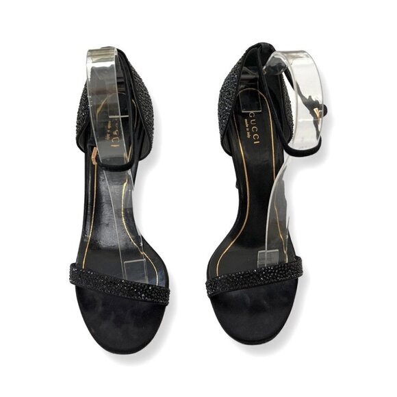 Gucci black studded sandal heels size 38.5 - Picture 1 of 13